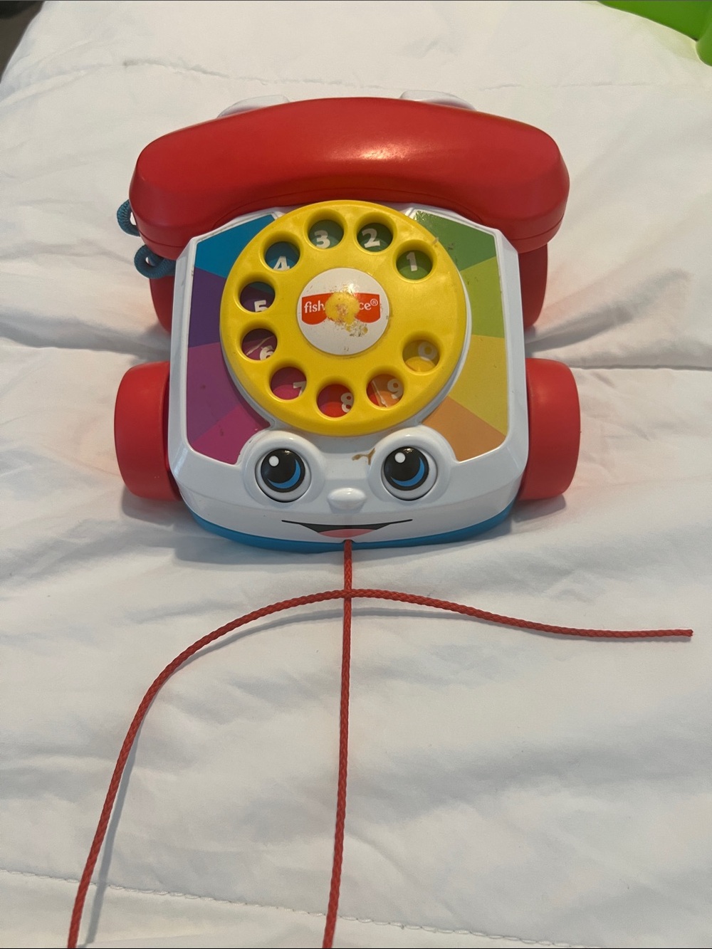 2015 Fisher-Price Red and Yellow Classic Pull-Along Phone Toy